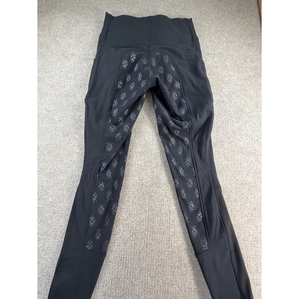 Horze Crescendo Equestrian Riding Tights Black Full Seat Silicone Grip USA 22 - Picture 5 of 7